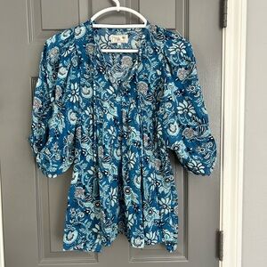 Maeve Blue Floral Women's Blouse